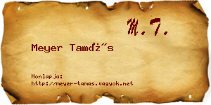 Meyer Tamás névjegykártya